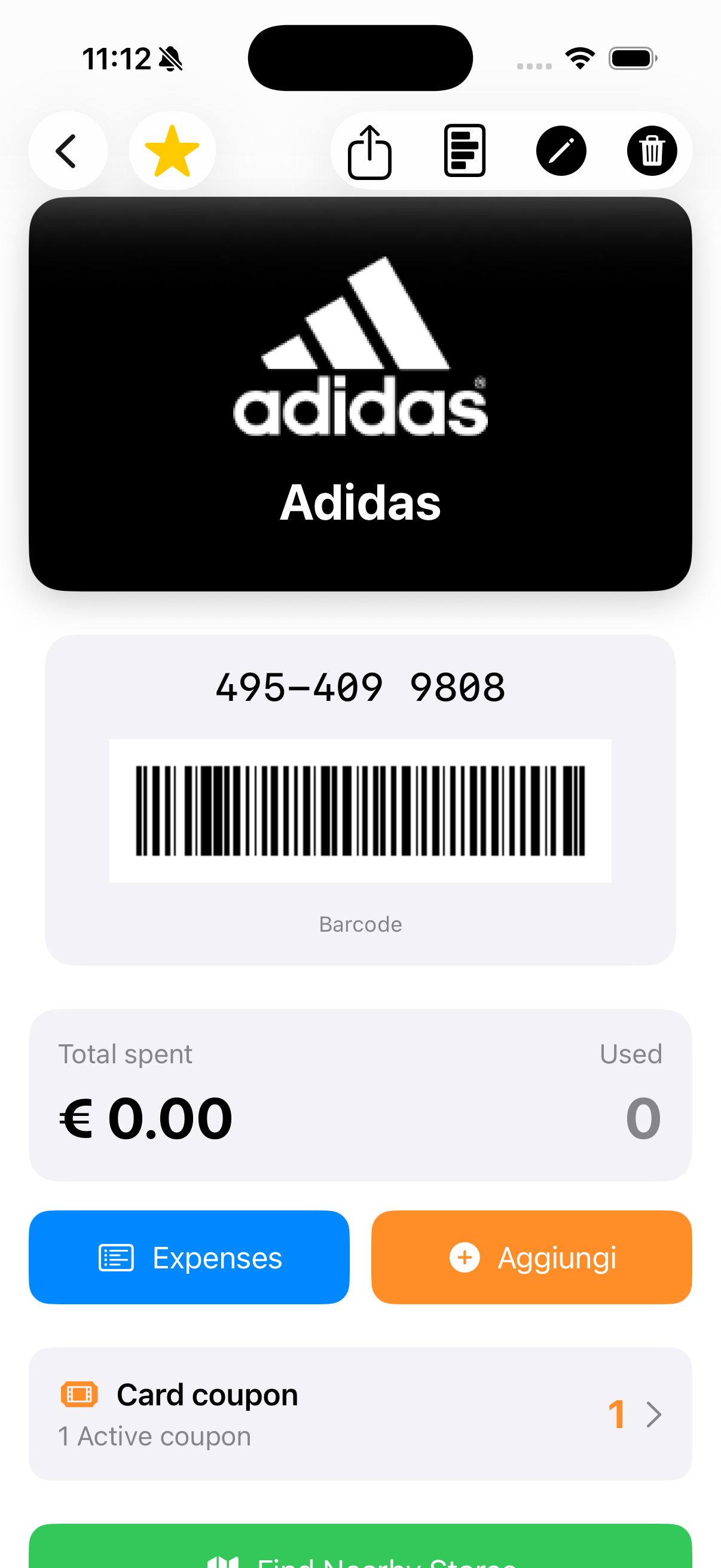Karte - Card detail